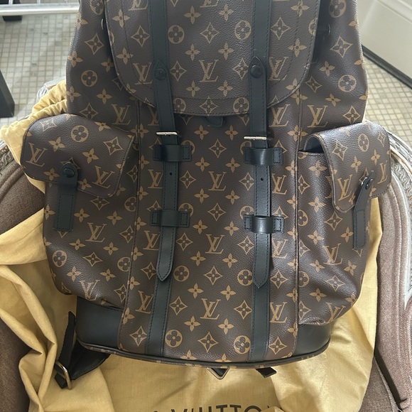 Louis Vuitton Brown Monogram Backpack with Black Accents - Picture 11 of 16